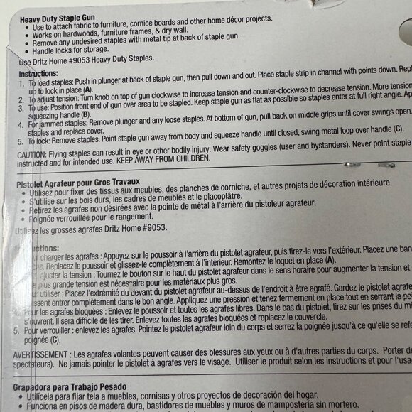 Dritz Home 9052 Heavy Duty Staple Gun Red Sewing Creative DIY New - Picture 5 of 6